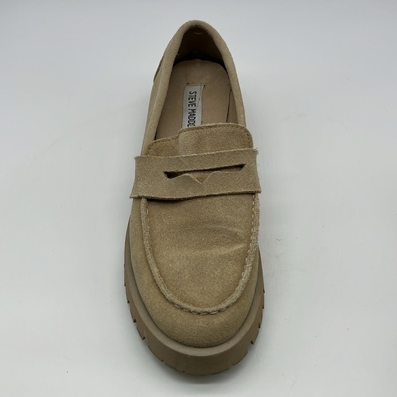 Steve Madden - Lila Taupe Suede Slip On Rounded Close Toe Chunky Loafer Size 8.5 - Picture 3 of 13